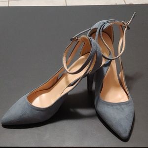 Suede heels, Grey, 8